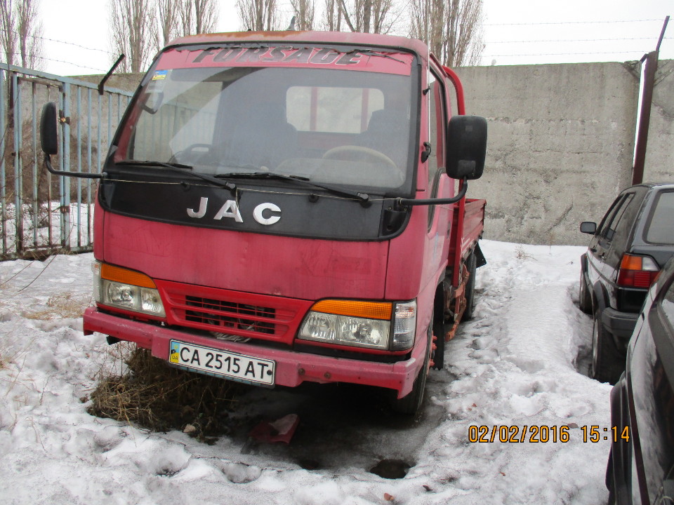 Вантажний автомобіль JAC HFC 1020K, № кузова 4J11KAAB686003610, ДНЗ: СА2515АТ, 2008 р.в, червоного кольору