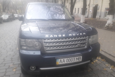 Транспортний засіб LAND ROVER модель RANGE ROVER, 2011 року випуску, № кузова: SALLMAME4BA353025, ДНЗ: АА0003МВ