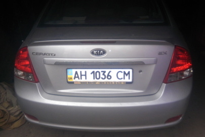 Автомобіль марки KIA CERATO 1,6 5МТ, 2007 р.в., номер кузова: Y6LFE22728L008903, VIN: KNEFE227285498221,  д/н АН1036СМ