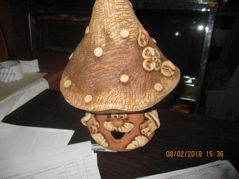 Копілка у формі гриба, керамічна, 1 шт.