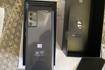 Мобільний телефон Samsung Galaxy Note 20 5G, 256 Gb, ІМЕІ: 357879702225752 у відкритій заводській упаковці з слідами незначного використання в комплекті з аксесуарами