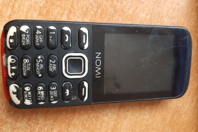 Мобільний телефон марки "NOMI" в корпусі чорно-червоного кольору ІМЕІ №1:354980080917219 ІМЕІ №2:354980080917227, б/в