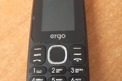 Конфісковане майно: мобільний телефон марки "ERGO" в корпусі чорного кольору,моделі "В 184",IMEI №1:35512097105401;№2: 355120975105419, б/в