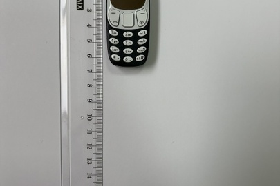 Конфісковане майно за рішенням суду: мобільний телефон Mini Phone IMEI1 355180035603282, IMEI2 355180035603290, синьо-білого кольору, б/в