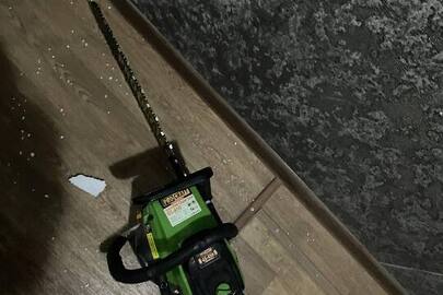 Конфісковане майно за ухвалою суду: Бензопила «PRO-craft» моделі GS-450 зеленого кольору б/в, 4 зрізи дерева