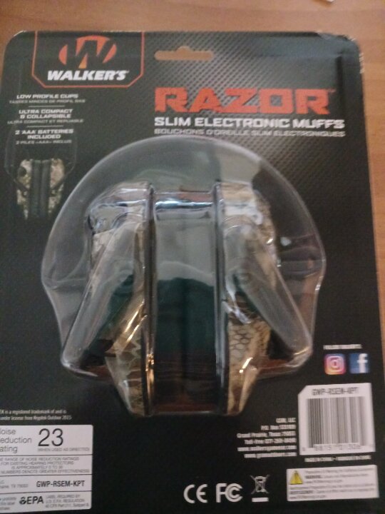 Тактичні навушники з маркуванням Walkers Razor Slim Electronic Muffs , у кількості 3 шт. нового стану