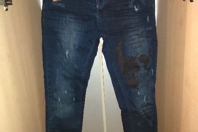 Штани чоловічі джинсові, іноземного виробництва, різних розмірів, синього кольору, у кількості 81 шт