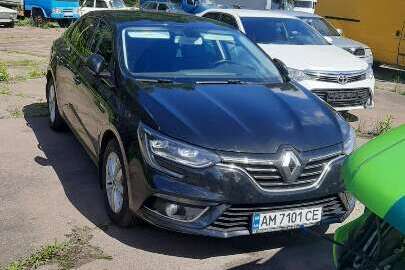 Легковий автомобіль RENAULT MEGANE,  рік випуску 2017, № шасі VF1RFB00858324208, колір чорний, державний реєстраційний номер AM7101CE ,об'єм двигуна 1461 