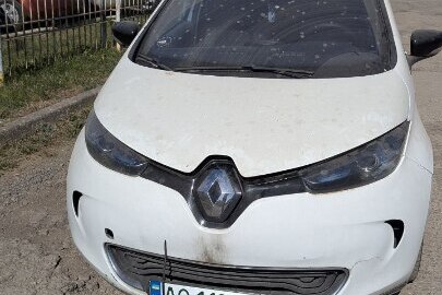 Транспортний засіб  RENAULT, модель: ZOE, колір: БІЛИЙ, рік виробництва: 2015, Номер кузова: VF1AGVYB053551593, ДНЗ AO1183YA.