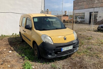 Автомобіль марки RENAULT, модель: KANGOO, категорія: вантажний, рік виробництва: 2013, VIN: VF1FW0ZBC48442166, номер кузова: VF1FW0ZBC48442166, номерний знак: АО2084YA, колір: жовтий