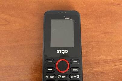 Мобільний телефон марки "ergo"в корпусі чорного кольору, ІМЕІ: відсутній, б/в