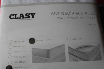 Простирадло водозахисне білого кольору на резинці по периметру TM CLASY, розміром 180*200 см., в кількості 10 шт.