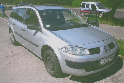 Транспортний засіб марки Renault Megane, 2005 року випуску, сірого кольору, реєстраційний номер 1ААМ533, №куз. VF1KMRF0533712929, об'єм двигуна - 1498 см. куб., дизель