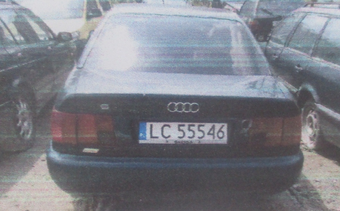 Транспортний засіб марки AUDI A6, 1995 року випуску, реєстраційний номер LC55546, № куз. WAUZZZ4AZSN093877, синього кольору, об'єм двигуна - 1984 см. куб., газ-бензин