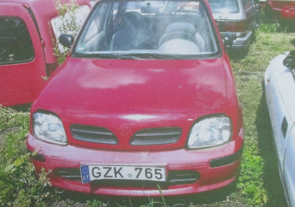 Транспортний засіб марки NISSAN Micra, 1998 року випуску, реєстраційний номер GZK765, № куз. SJNEAAК11U3003899, червоного кольору, об'єм двигуна - 998 см. куб., бензин
