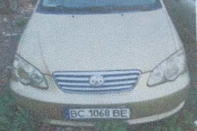 Транспортний засіб марки BYD F3 1.6i 5MT, 2007 року випуску, ДНЗ: ВС1068ВЕ, № куз.LGXC16DG470234109, жовтого кольору, об'єм двигуна - 1584 см. куб., дизель