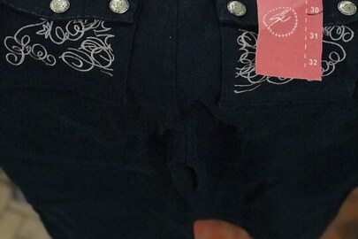 Жіночі брюки, з орнаментом на задніх карманах, 1 шт., розмір: 30, стан: новий