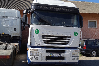 Сідловий тягач марки IVECO STRALIS, 2007 року випуску, білого кольору, шасі №WJMM1VSH404322502, тип палива-дизель,  ДНЗ ВО1758АХ