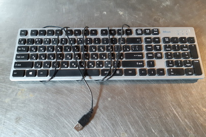 Клавіатура марки TRUST, чорно-сірого кольору, №16706-02, б/к, робочий стан не перевірявся