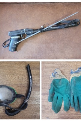 Конфіскація майна за рішенням суду: рушниця з гарпуном для підводної риболовлі, маска для пірнання з трубкою для дихання, рукавиці, б/в