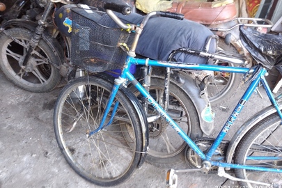 Велосипед "DISKUS" синього кольору, з кошиком по переду,марка невідома,б/в