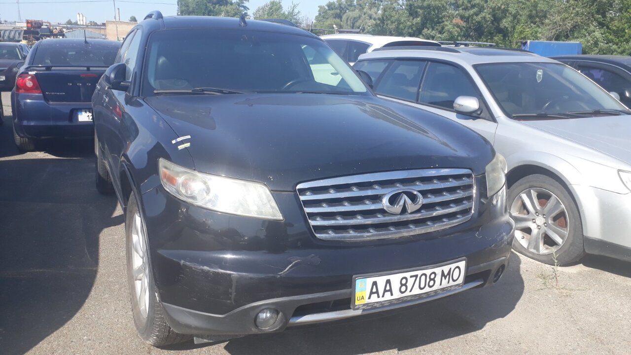 Транспортний засіб марки INFINITI модель FX35, 2006 року випуску, VIN/номер шасі (кузова, рами): JNRAS08W16X201168, колір - чорний, державний реєстраційний номер АА8708МО