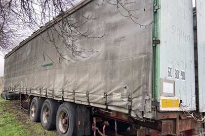 Напівпричіп марки SAMRO, модель SR 334, ДНЗ АР0500ХТ, 1990 р.в., червоного кольору, VIN VK1SR334DAP3L1656