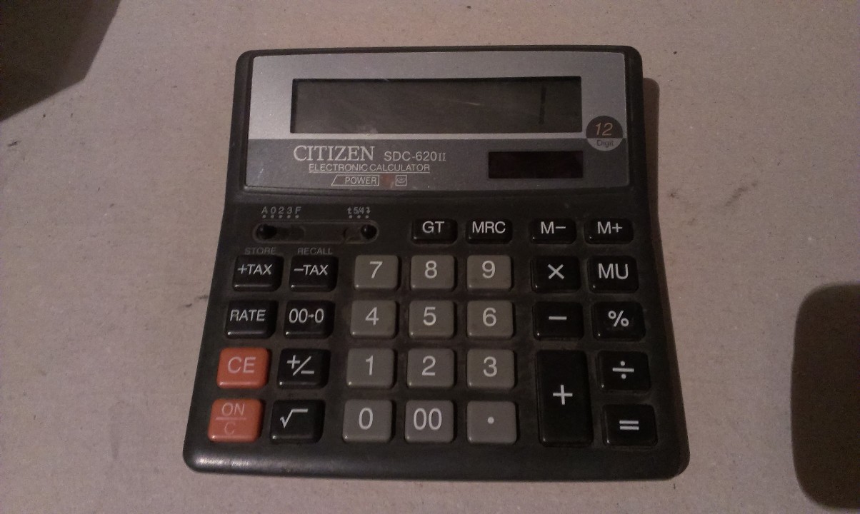 Калькулятор CITIZEN SDC-620 II, чорного кольору, серійний № 060720, Б/К