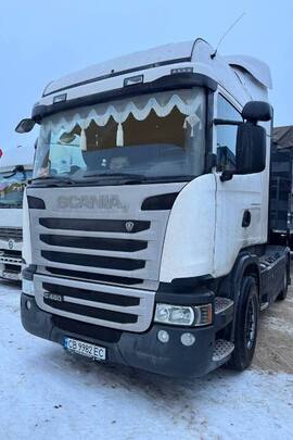 Автомобіль SCANIA G480, 2013 року випуску, білого кольору, реєстраційний номер CB9982EC, VIN/номер шасі (кузова, рами): YS2G4X20009179417