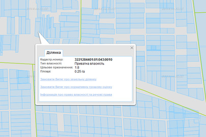 ІПОТЕКА. Земельна ділянка, загальною площею 0.2500 га, К/Н: 3221284401:01:043:0010, що знаходиться за адресою: Київська область, Броварський район, с.Красилівка, вул. Корольова 