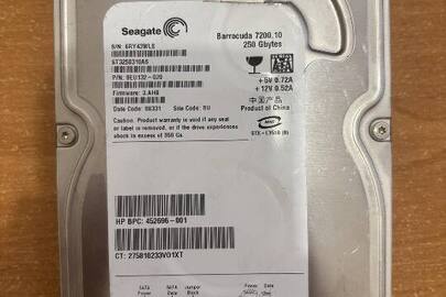 Жорсткий диск «Seagate», модель «Barracuda» 7200 10, об`єм 250Gb, б/в