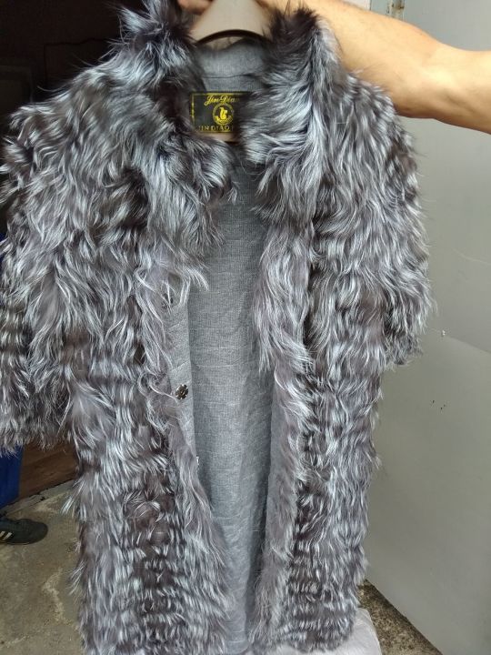 Хутряний виріб - жіночий кардеган, світло-сірого кольору, розмір XL, з ярликом 