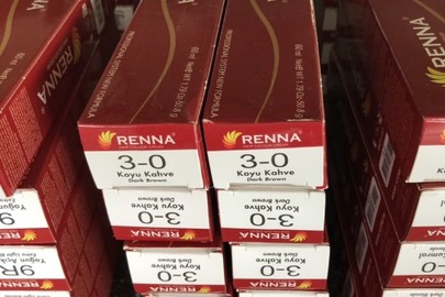 Фарба для волосся "RENNA hair colour cream" в кількості 10 шт., ємністю 60 мл. кожна, в упавковці виробника, колір "3-0"