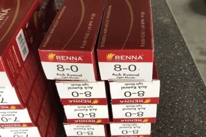 Фарба для волосся "RENNA hair colour cream" в кількості 10 шт., ємністю 60 мл. кожна, в упавковці виробника, колір "8-0"