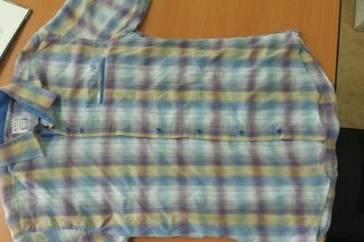 Рубашка чоловіча ESTE, синьо-жовтого кольору в клітинку, розмір - М, в кількості 1 шт.