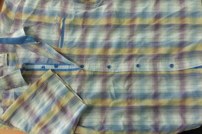 Рубашка чоловіча ESTE, синьо-жовтого кольору в клітинку, розмір - XL, в кількості 1 шт.