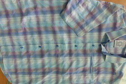 Рубашка чоловіча ESTE, синьо-блакитного кольору в клітинку, розмір - L, в кількості 1 шт.