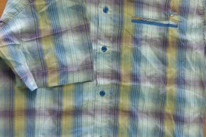 Рубашка чоловіча ESTE, синьо-жовтого кольору в клітинку, розмір - L, в кількості 1 шт.