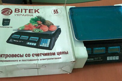 Електрична вага "ВІТЕК", виробник Україна, акумулятор 6В, до 55 кг, нова, 1 шт.