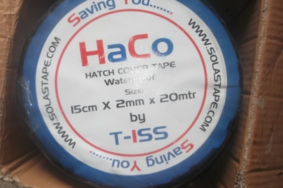 Клеюча стрічка з маркуванням "HaCo-Marine-Tape" у кількості 18 рулонів