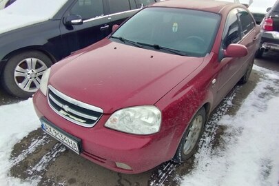 Транспортний засіб - автомобіль марки CHEVROLET, модель LACETTI, номер шасі (кузова, рами) KL1NA19BE8K840494, 2008 року випуску, колір – ЧЕРВОНИЙ, тип -ЛЕГКОВИЙ СЕДАН – В, державний номер АХ9434НА