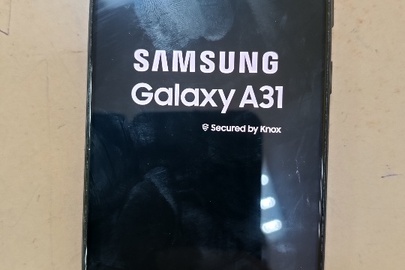 Мобільний телефон Samsung Galaxy A31 чорного кольору з IMEI-1: 356560119138785 та IMEI-2: 356561119138783, стан б/в