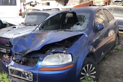 Легковий автомобіль марки CHEVROLET, модель AVEO, 2005 рік випуску, колір синій, реєстраційний номер АЕ5724НС, номер кузова: KL1SF69YE5B356998