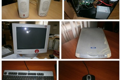 Комп'ютерні колонки Samsung SP-80; монітор Samsung - 5 шт.; процессор - 3 шт.; комп'ютерна мишка - 2 шт.; комп'ютерна клавіатура; сканер EPSON