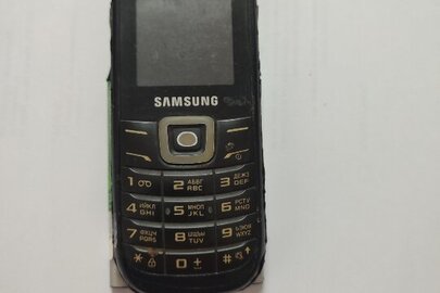 Мобільний телефон марки «SAMSUNG», IMEI – стертий з технічними доробками, чорного кольору, б/в