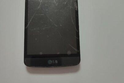 Мобільний телефон марки «LG», IMEI - відсутній, з пошкодженим екраном, чорного кольору, б/в