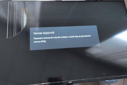 Конфісковане майно за рішенням суду: телевізор марки "ERGO 43GFS6500" з пультом, інструкцією та іншими документами щодо телевізора, б/в