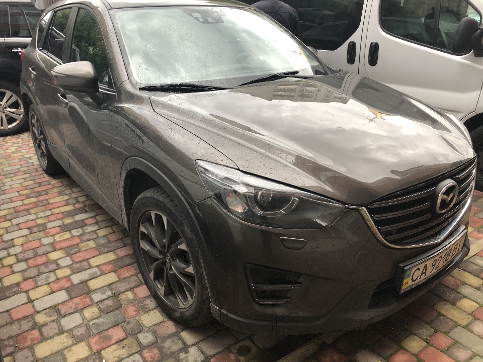 Транспортний засіб марки MAZDA CX-5, 2015 р.в., № шасі JMZKE893800455573, колір – коричневий, днз СА9218ВІ