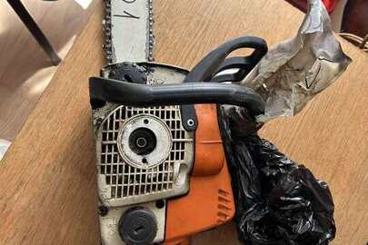 Конфісковане майно за рішенням суду: бензопила марки "Stihl" моделі "MS 180", 1 шт., бувша у використанні