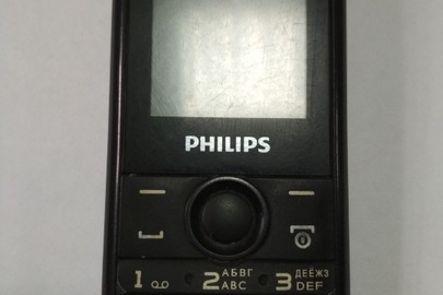 Мобільний телефон "PHILIPS Е103", ІМЕІ1: 860272038551242, ІМЕІ2: 860272038735472, чорного кольору, сім-картка мобільного оператора "Київстар" № 8938003992422744639F